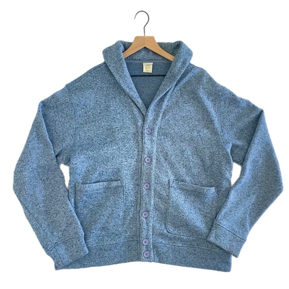 Mens Cardigan XL Light Blue Coastal Old Money Classic Minimalist Grandpa Sweater - Picture 1 of 16